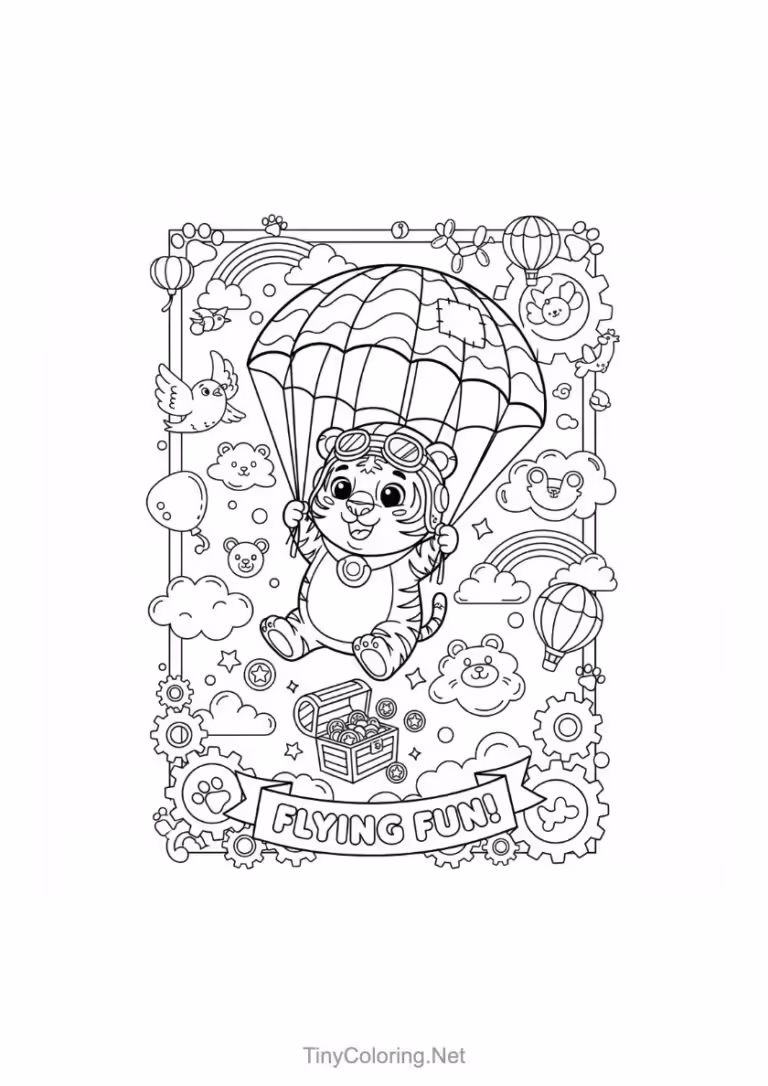 Tranh tô màu con hổ dễ thương cho bé