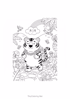 Tranh Tô Màu Con Hổ Cute & Dũng Mãnh – hổ gầm vang.