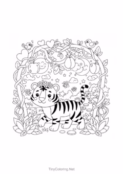 Tranh tô màu con hổ dũng mãnh cho bé yêu.