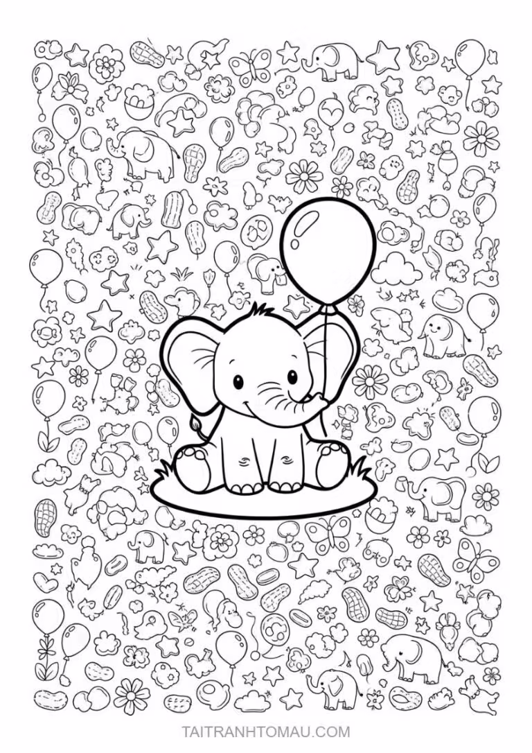 Mother and baby elephant coloring page showing their affectionate bond and maternal love.