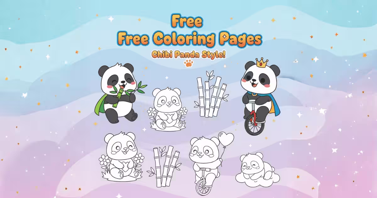 Tải 50+ Tranh Tô Màu Gấu Trúc Chibi Cute, Đơn Giản Cho Bé [Miễn Phí A4]