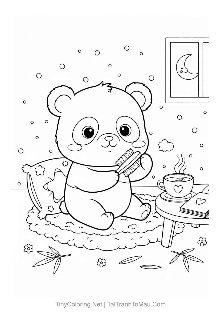 Tải 150+ Tranh Tô Màu Gấu Trúc Chibi Cute, Đơn Giản Cho Bé [Miễn Phí A4]
