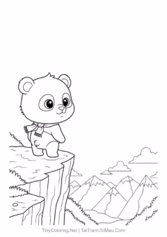 Bé yêu sẽ thích thú với tranh tô màu gấu trúc chibi đáng yêu này!
