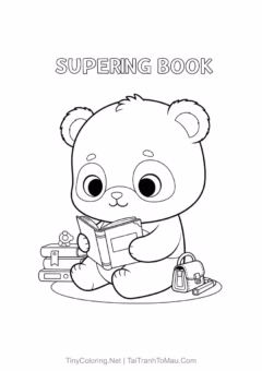 Bé yêu thích mê mẫu tranh tô màu gấu trúc chibi đáng yêu này.