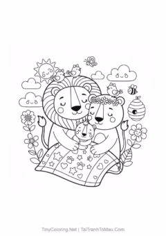 Bé yêu thích thú tô màu chú sư tử con đáng yêu này!