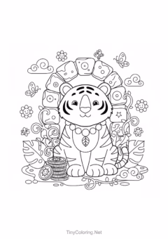 Bé yêu thích tô màu chú hổ dũng mãnh này!