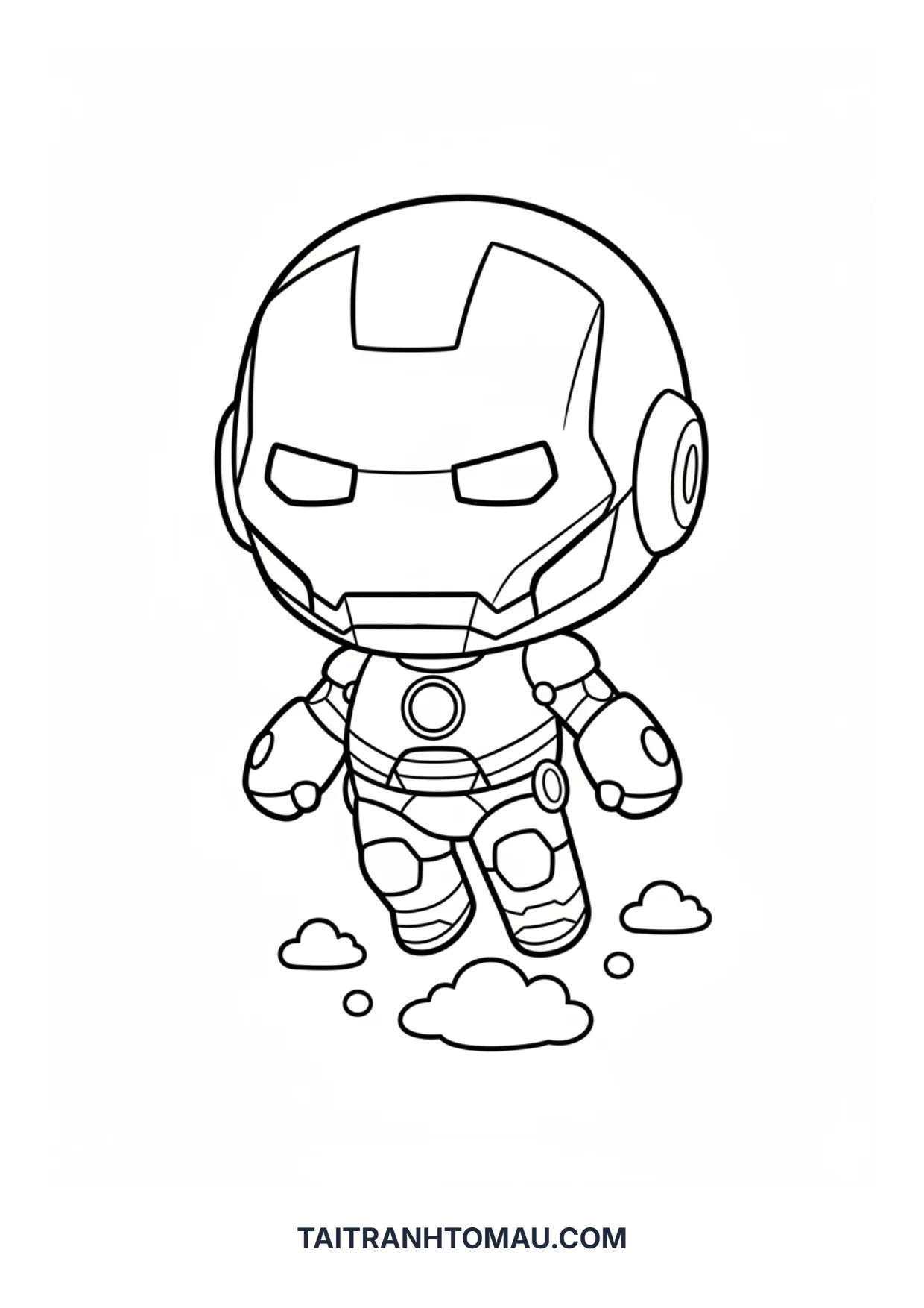 Chibi Người Sắt đầu to ngộ nghĩnh Tranh tô màu chibi Iron Man