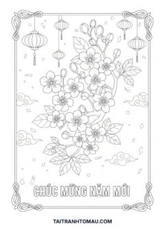 Hình tô màu hoa mai