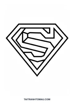 Tranh tô màu Siêu Nhân logo chữ S của Superman