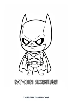 Tranh tô màu Siêu Nhân chibi cute Batman chibi tai dơi
