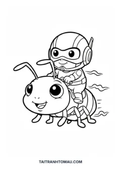 Tranh tô màu Siêu Nhân chibi cute siêu nhân Kiến chibi nhỏ xíu