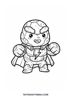Tranh tô màu người đá chibi