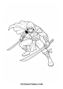 Tranh tô màu Siêu Nhân siêu nhân ninja bí ẩn