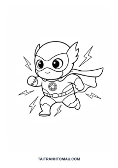 Chibi Wonder Woman warrior goddess coloring page
