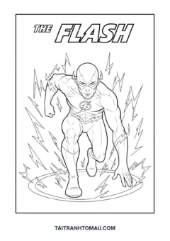 Tranh tô màu Siêu Nhân siêu nhân tia chớp The Flash
