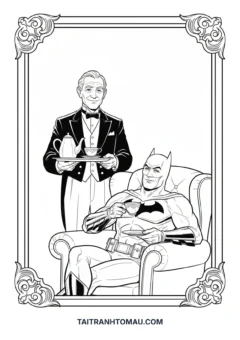 Tranh tô màu Alfred và Batman