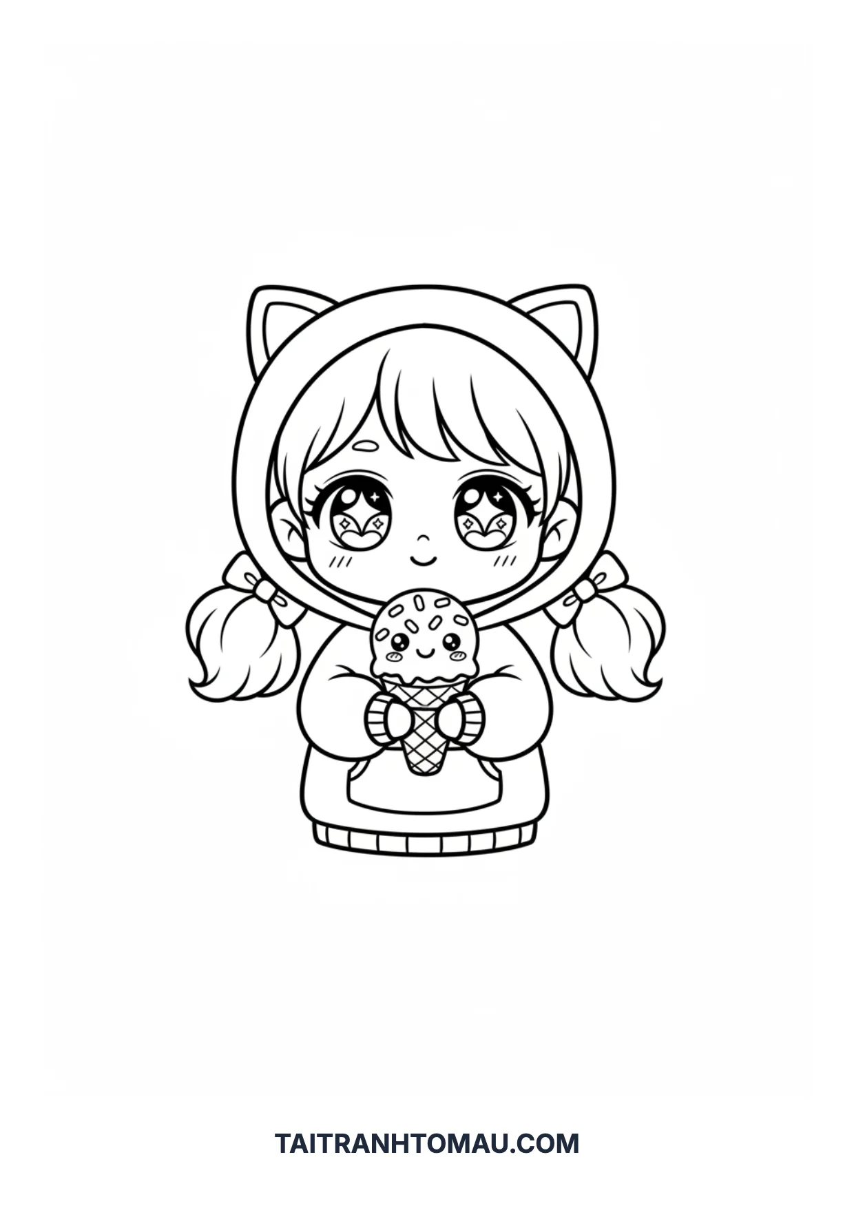 Tải 101+ Tranh Tô Màu Anime Chibi Cute, Đơn Giản Cho Bé Gái & Bé Trai (Miễn Phí A4)