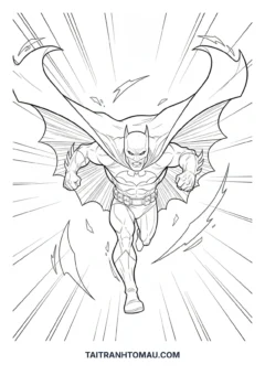 Tranh tô màu Batman đang chạy
