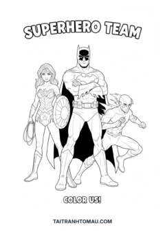 Tranh tô màu Batman và Justice League