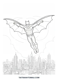 Tranh tô màu Batman lướt gió