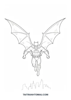 Tranh tô màu Batman nhảy xuống