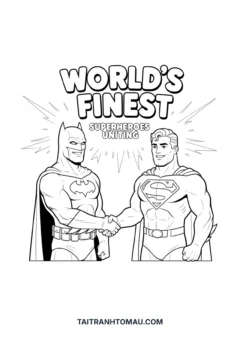 Tranh tô màu Người Dơi Batman Batman sánh vai Superman