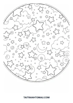 Tranh tô màu bầu trời sao