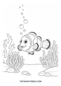 Tranh tô màu cá Nemo
