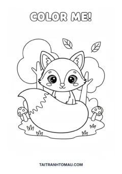 Tranh tô màu con cáo nhỏ