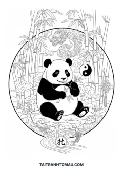 Tranh tô màu bụi tre làng ngà