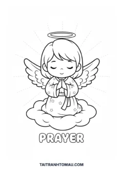 Tranh tô màu Chibi thiên thần
