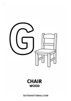 Tranh tô màu chữ G cái ghế