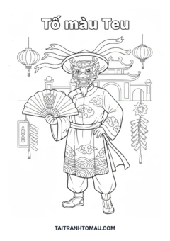 tranh tô màu chú tễu