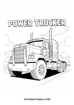 Tranh tô màu đầu kéo container