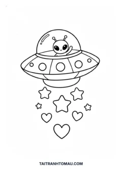 Tranh tô màu đĩa bay UFO