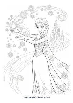 Tranh tô màu Elsa Frozen