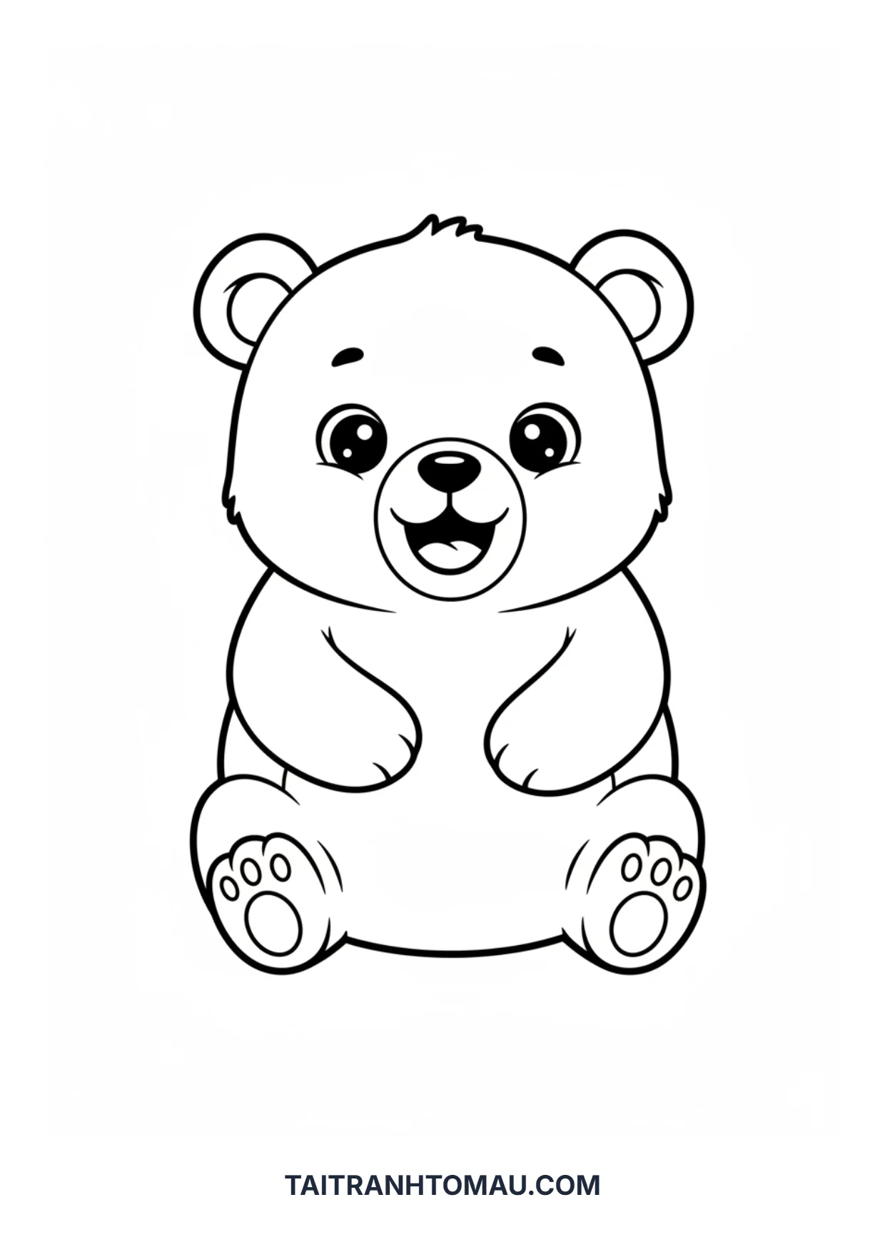 Tải 101+ Tranh Tô Màu Gấu Cute, Đơn Giản Cho Bé [Miễn Phí A4]