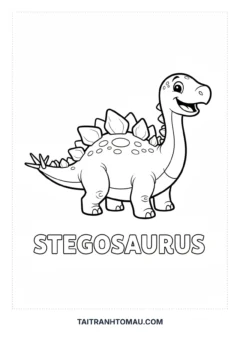 Tranh tô màu khủng long phiến sừng Stegosaurus