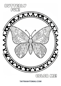 Tranh tô màu sáng tạo mandala bướm