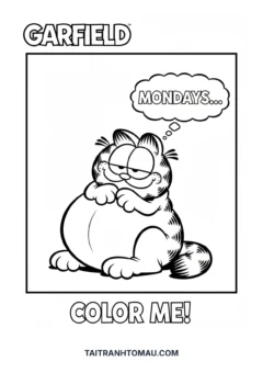 Tranh tô màu mèo Garfield