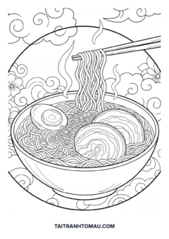 Tranh tô màu Mì Ramen