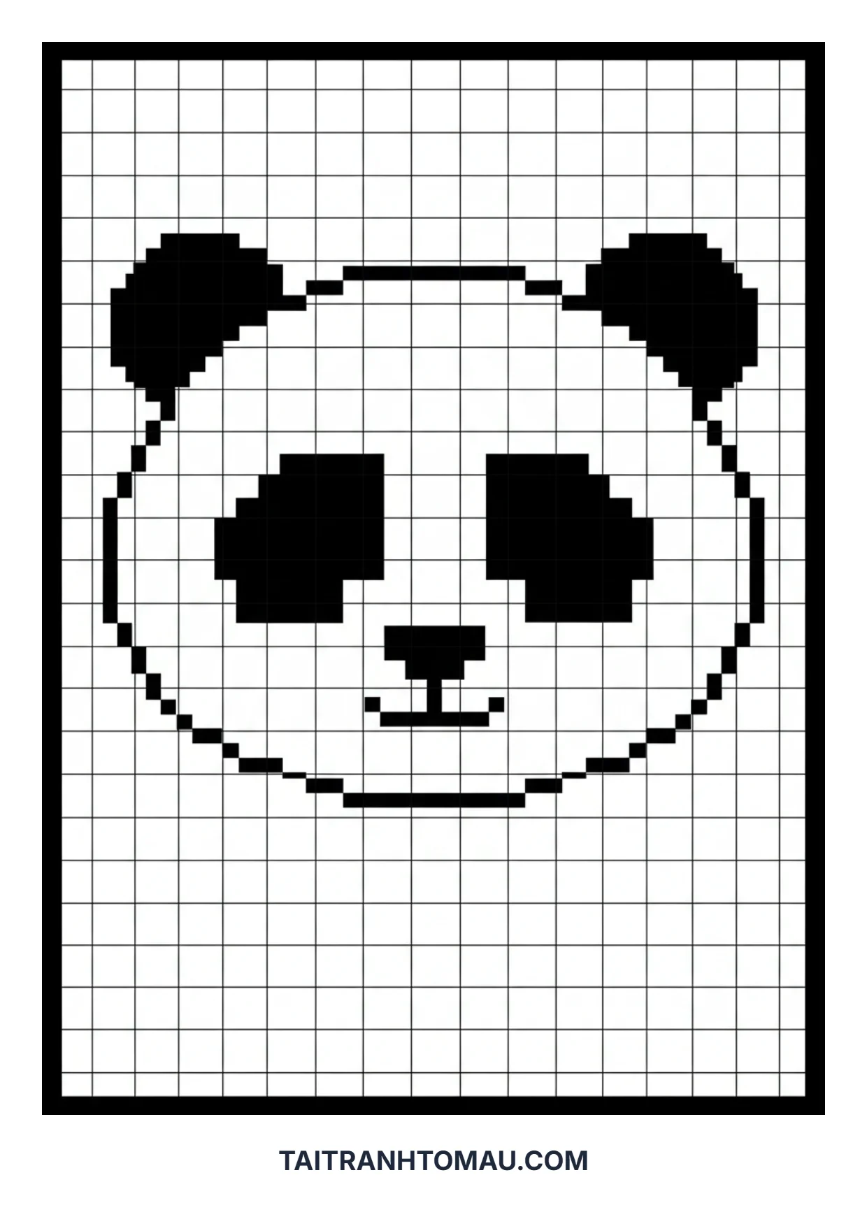 Free Pixel Art Coloring Pages for Kids: Boost Logic & Creativity 3 Pixel art coloring page of a Panda bear eating bamboo leaves