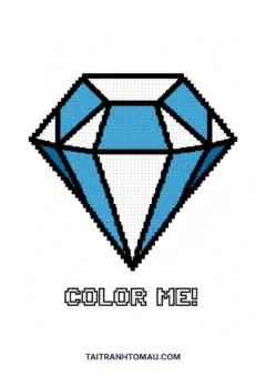 Tranh tô màu pixel art pixel art kim cương