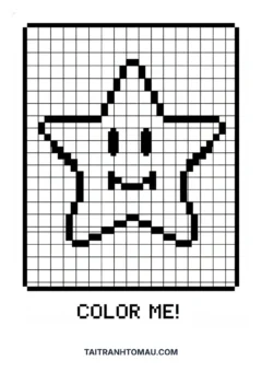Tranh tô màu pixel art ngôi sao