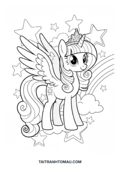 Tranh tô màu ngựa Pony