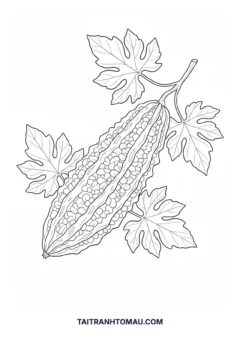 Tranh tô màu quả khổ qua