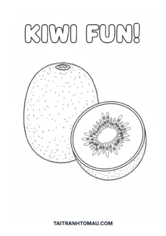 Tranh tô màu quả kiwi