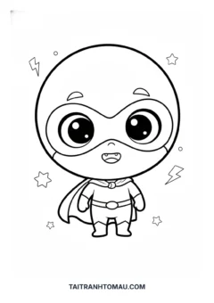 Tranh tô màu siêu nhân cực ngầu siêu nhân chibi