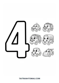 Tranh tô màu số 4 và ô tô
