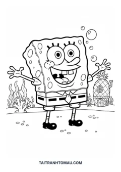 Tranh tô màu SpongeBob bọt biển
